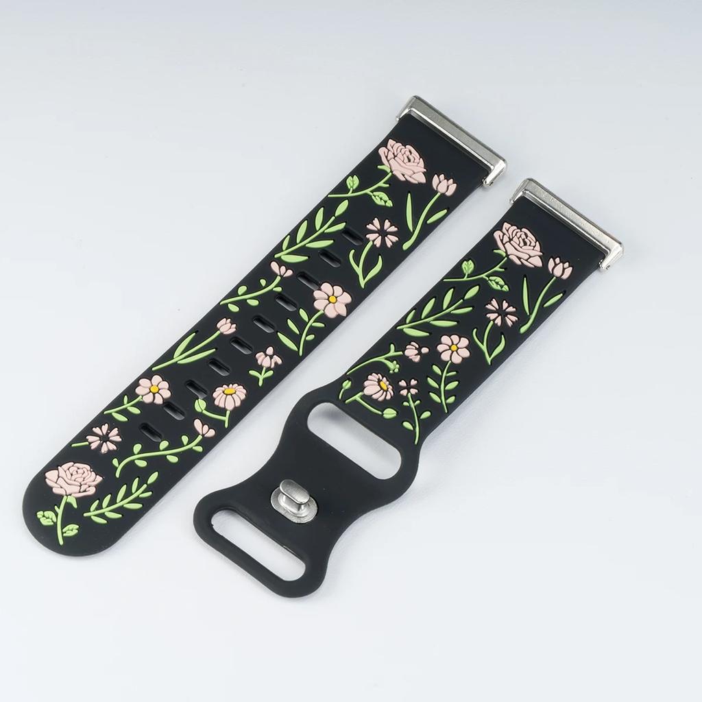 Pasek z grawerowanym wzorem kwiatowym do Huawei Watch Fit 4Pro 4 fit 3 Silikonowy Sportowy Smartwatch do Huawei Watch Fit 2 1 Bransoletka Pasek do zegarka