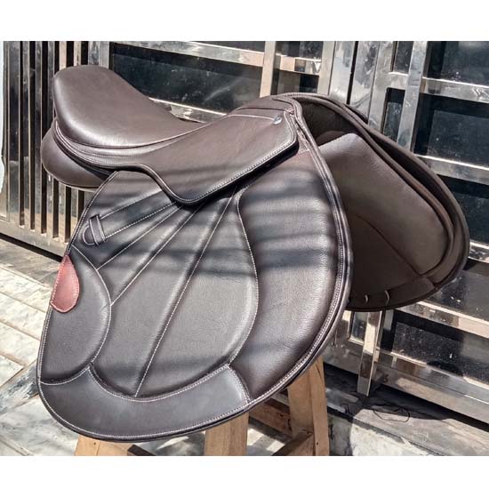 Sella in pelle Salto/Contatto stretto, Doppia falda Archetto intercambiabile, Misura 17", 17.5",18"