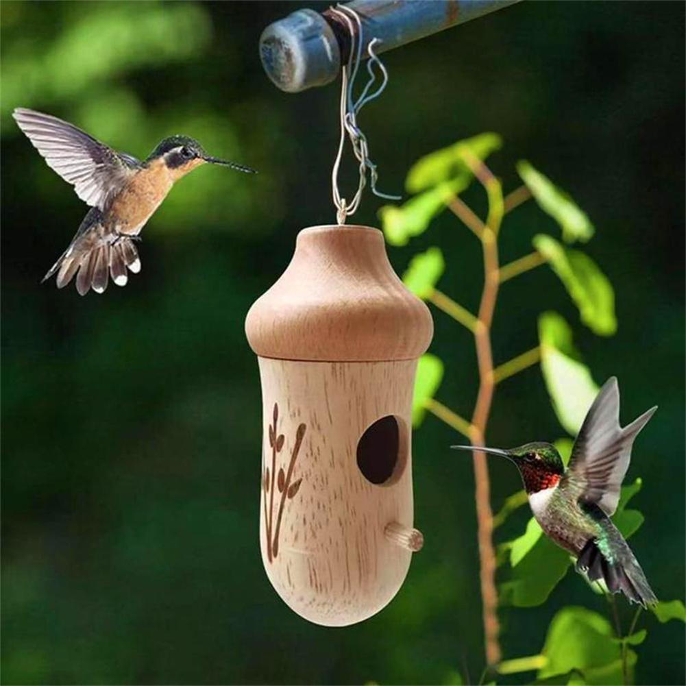 1 Pc Hummingbird House for Outside Hanging & Nesting, Wooden Birdhouse