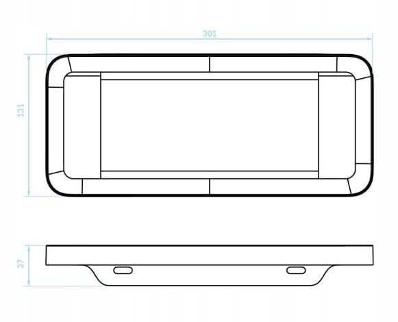 Black Screw-on Bathroom Wall Shelf 301x131x37 Cm APO