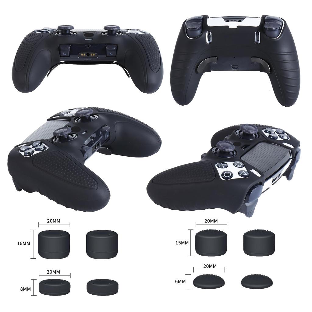 JYXETOV PS5 Edge Controller Ergonomic Silicone Free 8 Button Charges with Original Printing Pattern Cover, Protection, Caps, Charger, Non-Slip Design,