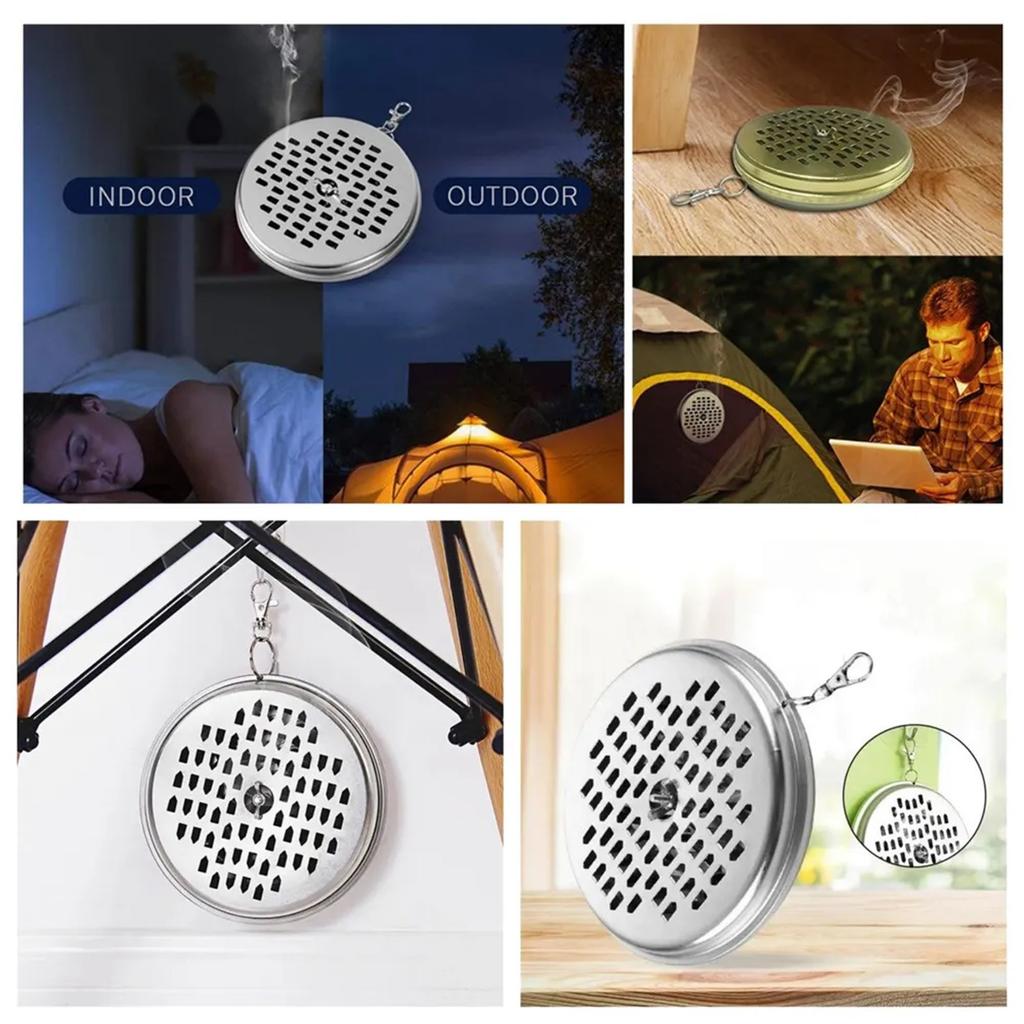 Vintage kovaný železný box na komáry Venkovní přenosný Lze zavěsit Box na spirálu proti komárům