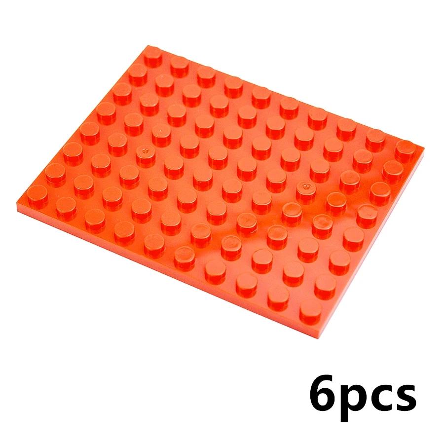 DIY Building Blocks Thin Plate Figures Bricks Size 8 X 10 Dots 6Pcs Compatible Brand Educational Construction Creative Toys