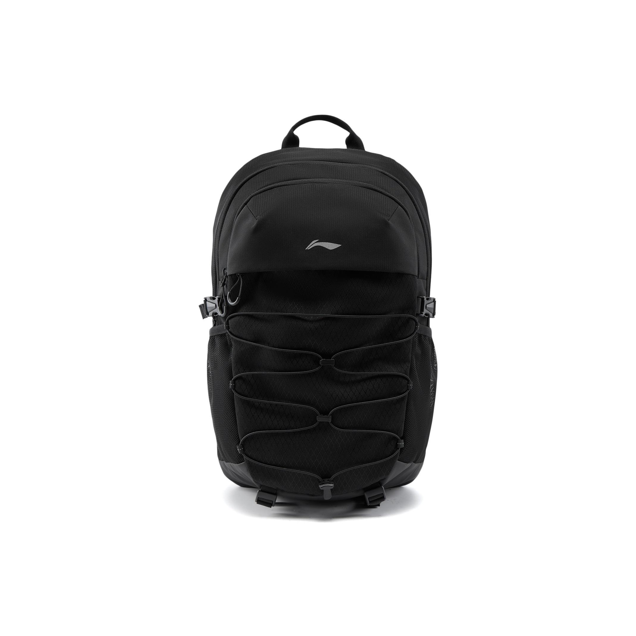 Li Ning Sports Lifestyle Series 24L Brand Logo Polyester Backpack Unisex Backpack Black ABSV323-1 Black,290*170*480mm