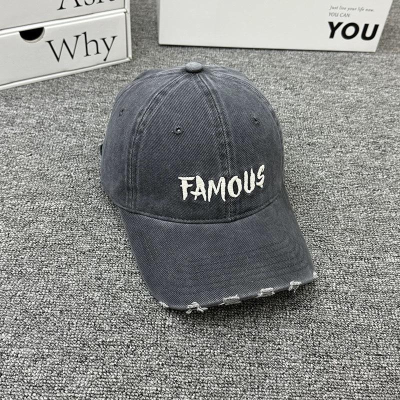 

25 early autumn new letter hole embroidery baseball cap women s big head circumference showing face small cap tide Head circumference 54-59CM тёмно-синий