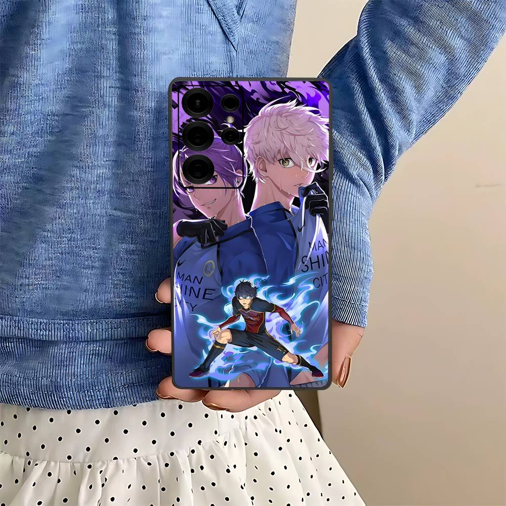 Fußball Anime B-Blau L-Lock Handyhülle Für Samsung S 24 Fe 25 Ultra Plus 20 Lite 21 30 22 23 24 22 Ultra 5G Fundas
