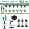 30-10m 60W Self-priming Pump Kit Misting Cooling System 1/4" 4/7mm Adjustable Nozzle Atomizer Sprayer Garden Irrigation Watering