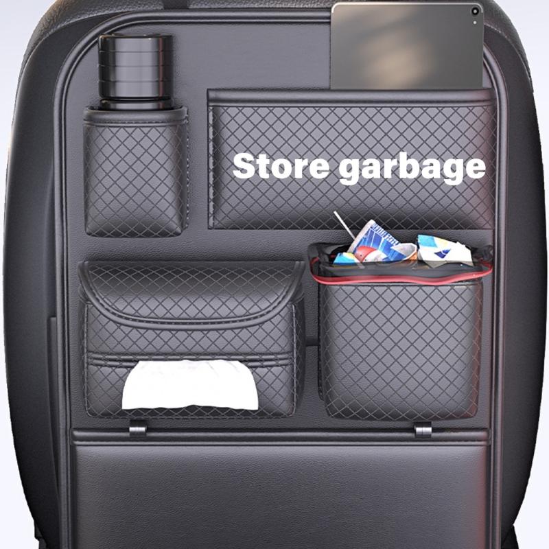 Automotive Back Pocket Multiple Compartment Storage Bag Multifunctional Backseat Pocket Kick Mat Seat Back Organizer