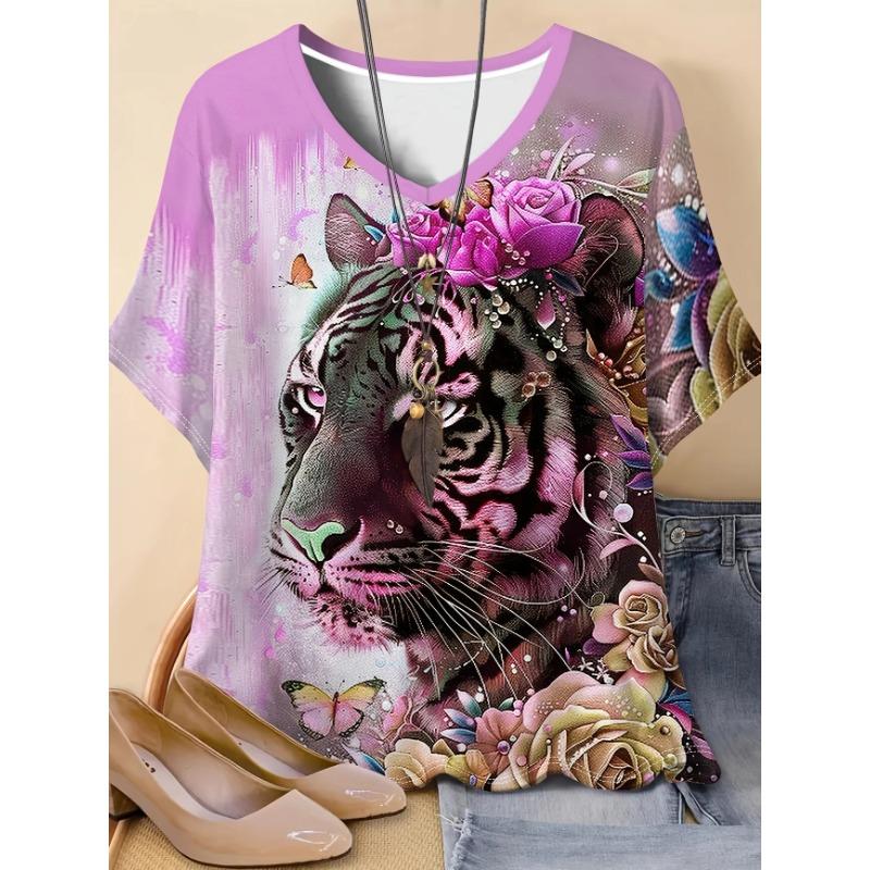 Women's Y2K Oversized V-Neck T-Shirt Light Luxury Elements High-Quality Casual Summer Top Short-Sleeved Fashion