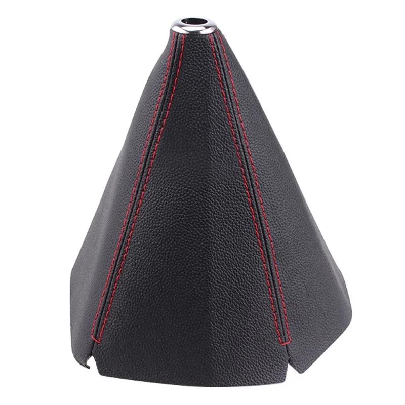 16mm Universal PU Leather Car Shift Collar Carbon Fiber Automatic Car Manual Shift Lever Knob Shift Boot Cover Leggings