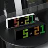 Colorful Display LED Alarm Clock Electronic Digital Clock Voice Control 12/24H 2 Alarms Countdown Wall Table Desk Clock
