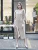 PINBLACK Classic Ruffle Dress Beige