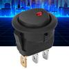 10PCs Round Rocker ON/OFF 12V Waterproof  Switch LED Spotlighting Silver Terminal 3‑Pin