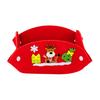 Christmas Foldable Candy Holder Tray, Non Woven Fabric Snacks Treats Storage Box for Holiday Party Supplies