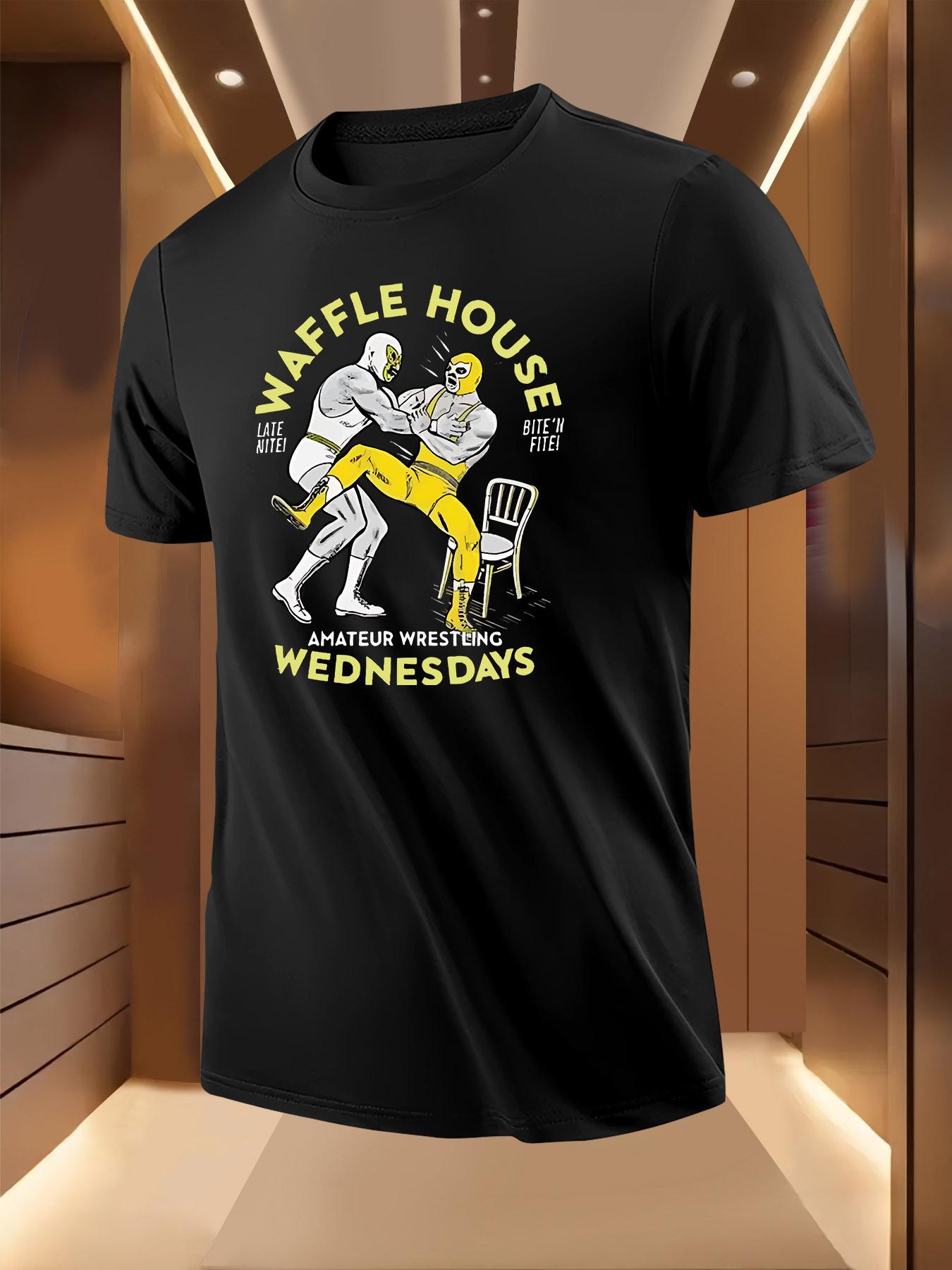 Wrestling Graphic Tshirt - Waffle House Wrestling Funny C... XXXXL