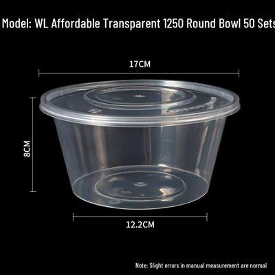 Disposable Round Plastic Food Containers with Lids