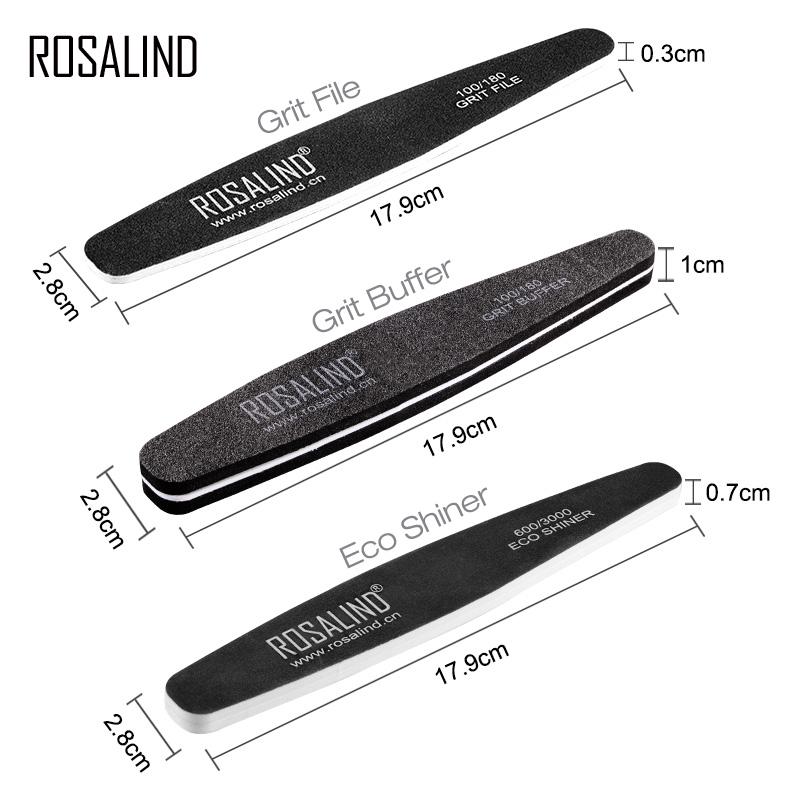 ROSALIND 3PCS Sanding Nail Files Grinding Buffer Pedicure Manicure Polish Beauty Tools Nail Care Professional Nail Files