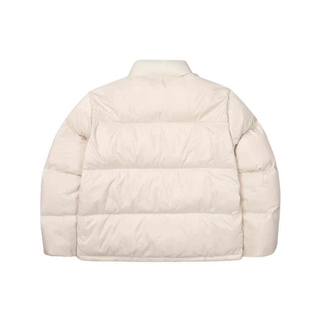 FILA FW23 Sleeve Label Solid Color Zipper Stand Collar Long Sleeve Down Jacket Unisex outerwear White FS2DJF4101X-SAD