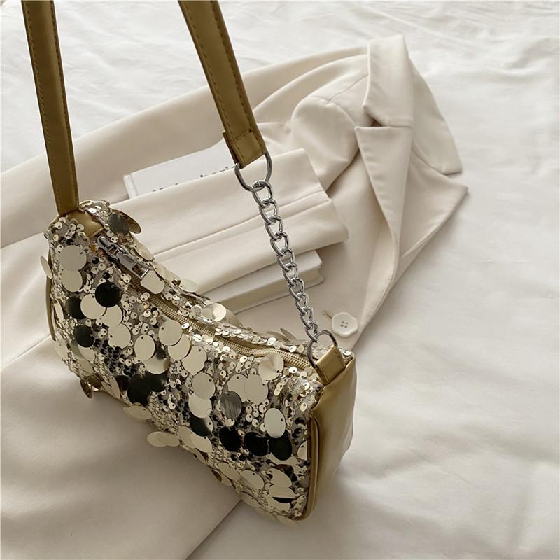 Summer Super Fire Niche Sequin Bag Women's 2025 New Versatile Shoulder Underarm Bag Fashion Popular Small Bag