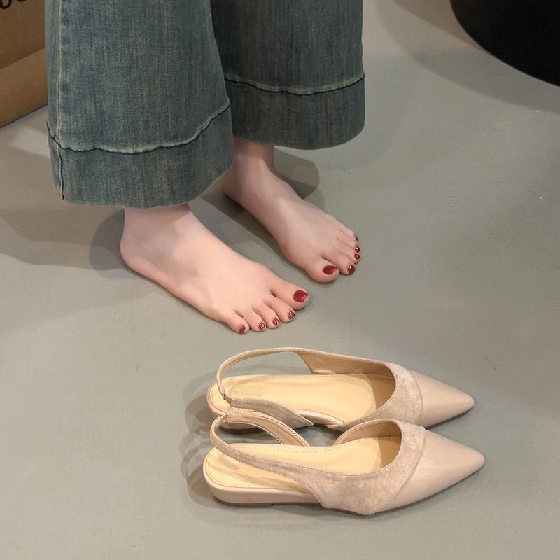 Fashion Hot Selling 2025 New Summer Pointed Toe Women Flats Sandals Fashion Shallow Slip On Singbacks Mules Party Dress Shoes for Ladies