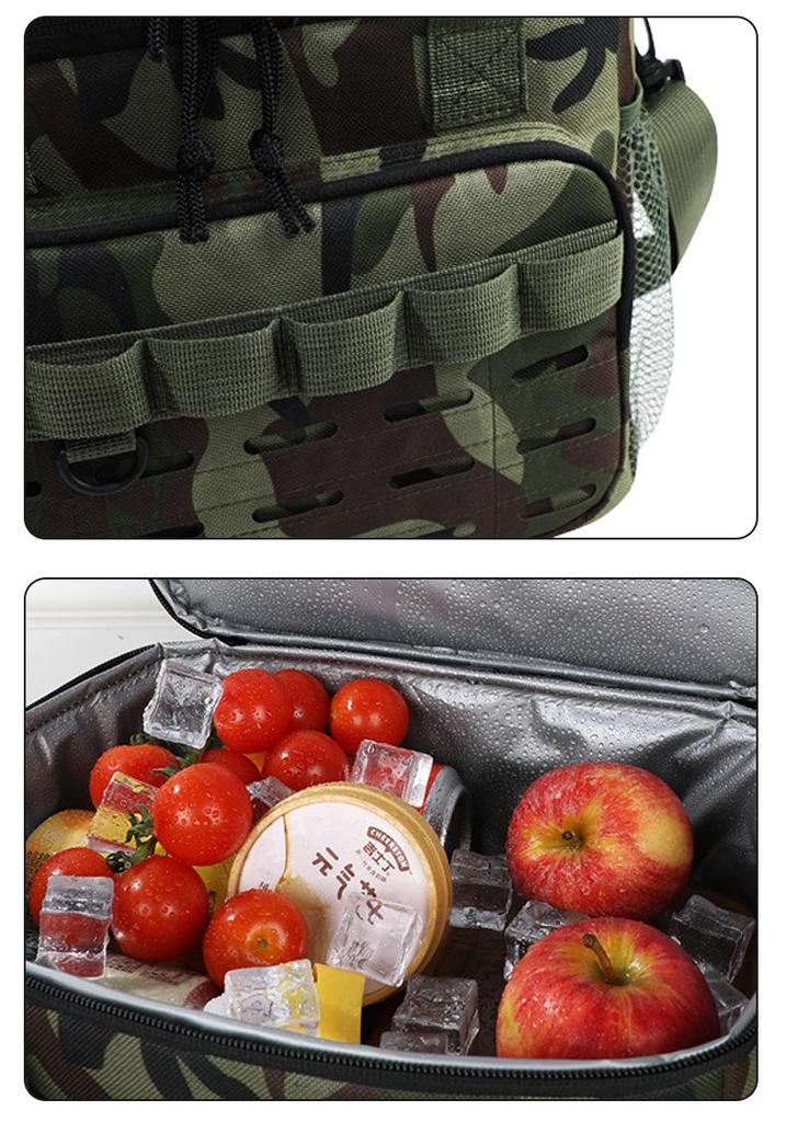 Camouflage Double-Layer Insulated Picnic & Camping Bag - Large Capacity Crossbody Thermos Bag