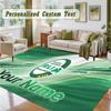 Crystal Velvet Square Rug Custom NameIreland Rugby Pattern Non Slip Home Floor Decor Rug