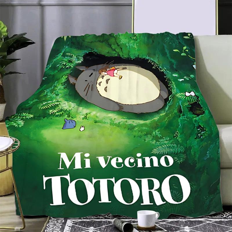 Cartoon Printed Blanket Picnic Blankets Warm Blanket Soft and Comfortable Blanket T-TotoroS Home Travel Birthday Gift