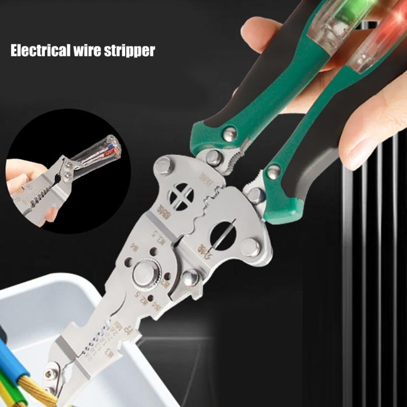 Wire Stripping Plier with Electricity Measurement Electrician Plier 11 In 1 Multifunctional Wire Stripping Plier