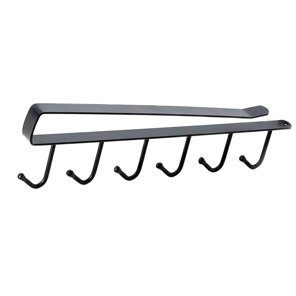 Under Cabinet Hook Multifunctional Rustproof Iron 6 Hooks Cabinet Storage Hanger for Bedroom Kitchen