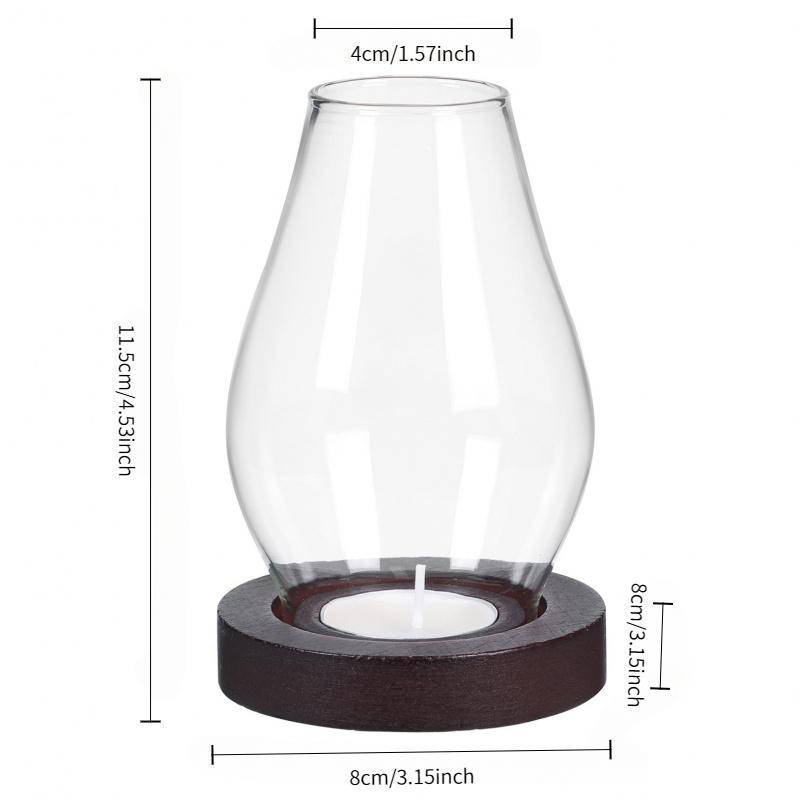 1Pc Vintage Glass Candle Holder, Elegant Windproof Design, Round Tealight Candle Tray, Perfect For Christmas And Thanksgiving Table Decorations