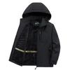 Hooded padded jacket winter outdoor lamb wool piled and thickened casual medium and old large size jacket tooling jacket men