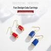 Korean Trendy Silver Ear Hooks: Creative Cola Can Dangle Earrings - Unique Jewelry Gift for Christmas & New Year