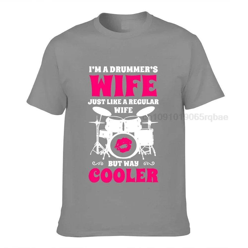 Im A Drummers Wife Funny Unisex Drummer Drumset Drum Set Tshirt Unisex Comfortable Unisex T Shirt Graphic Cotton Tops Tees Cool