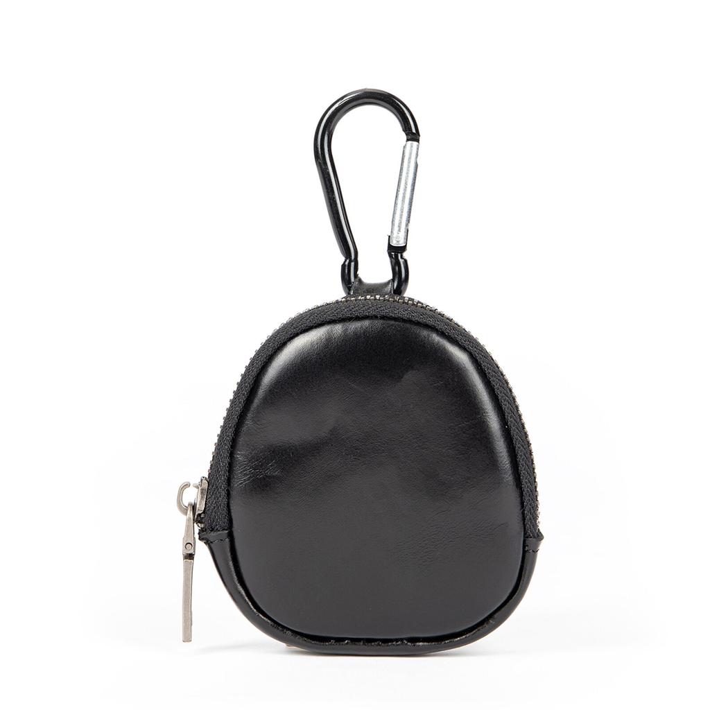 Retro Genuine Leather Simplicity Keys Coins Holder Zipper Pouches Bluetooth Earphone Storage Small Hanging Bags