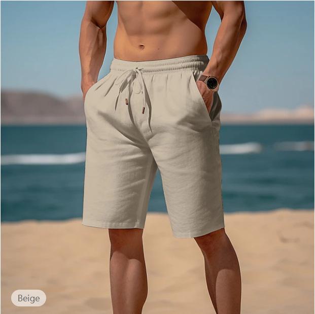 Men Pants Men Swim Trunks Versatile Men's Summer Beach Shorts with Pockets Drawstring Elastic Waist Solid for Daily for Casual