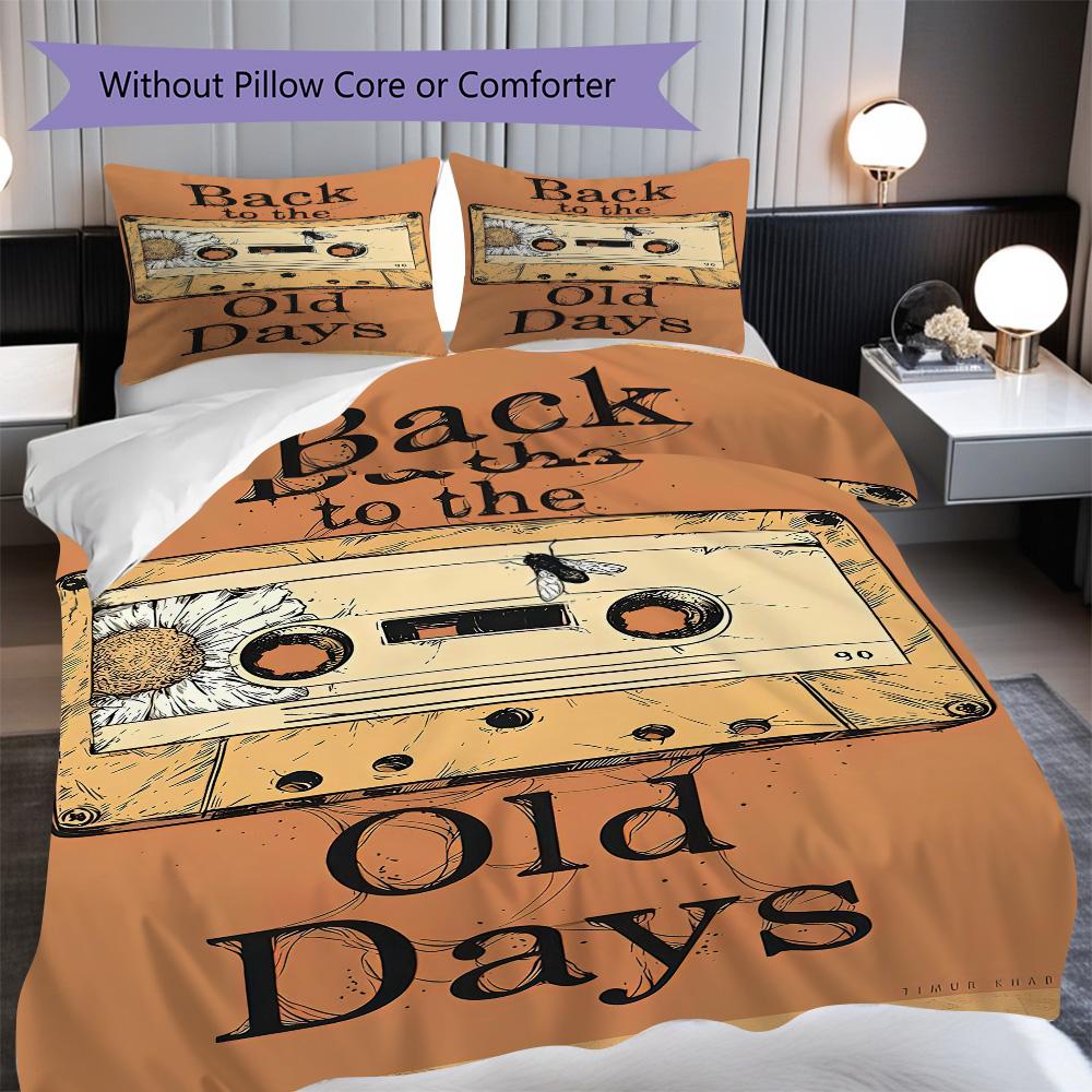 1PC Music, Guitar Theme Bedding Quilt Set Quilt Cover Pillowcase Home Decoration Birthday Gift (1 * Duvet Cover + 2 * Pillowcase, Without Core)