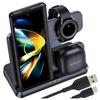 Kabelloses Induktionsladegerät 3-in-1 Qi 3.0 Schnell für Samsung S22 S23 S24 S25 Galaxy Watch Buds Station Schwarz