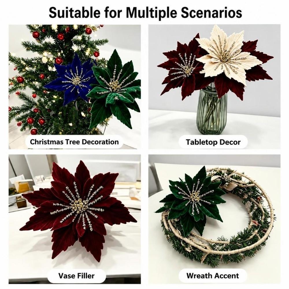 Sparkling Christmas Glitter Flower 24CM Sequins Flower Wedding Decoration