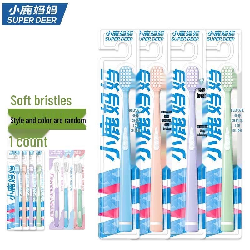 

Little Deer Mom Soft Bristle Adult Toothbrush