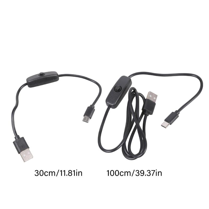 USB To Type C Charging Cable with Switches Long Plastic Texture Suitable for Powering Smartphones Tablets LED Lights Fan