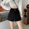 2024 Damen High Waist Schwarze A-Linien Sommer-Shorts: Schlankmachend, Vielseitig, Modisch für Freizeitkleidung mit Stiefeln