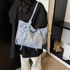 Denim bag women's 2025 new student class commuter tote bag high-end shoulder bag casual fashion women's bag