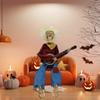Halloween Banjo Playing Skeletons Decorations Outdoor/Indoor Halloween Party Decors Animated Skull with Light Up eye