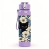1PC Cat Dark Blue Retro Plaid Pattern Print 750ml Color Plastic Sports Water Bottle Leakproof Flip Straw Lid Suitable for Sports Office Home Use