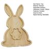 Easter Bunny Serving Tray Rustic Rectangular Platter for Snacks Meals Stackable Wood Dinner Plate for Home Kitchen Party Picnic