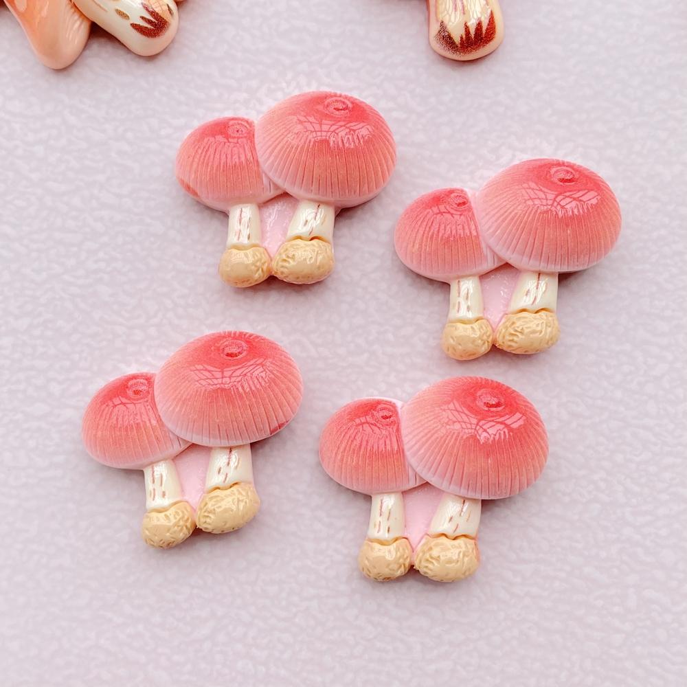 10Pcs New Resin Cartoon Mushroom Series Flat Back Cabochons Scrapbooking DIY Jewelry Craft Decoration Accessories