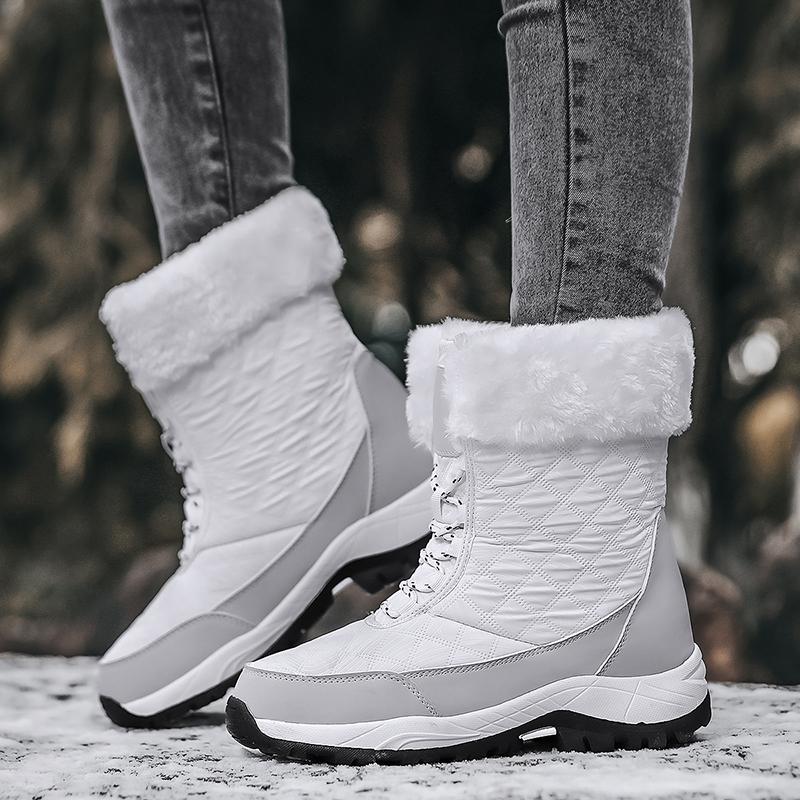 Stivali da donna Scarpe invernali impermeabili Stivali da neve Piattaforma Mantieni caldi stivali neri alla caviglia