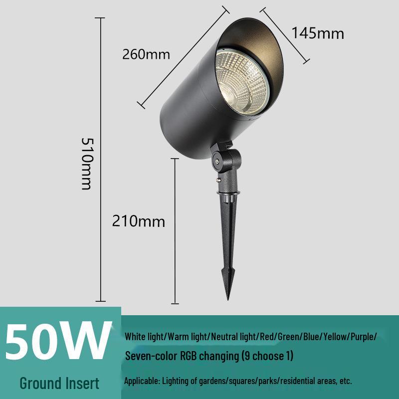 Waterproof Outdoor Tree Spotlight with Garden Ground Plug, Lawn Floodlight for Courtyard Landscapes