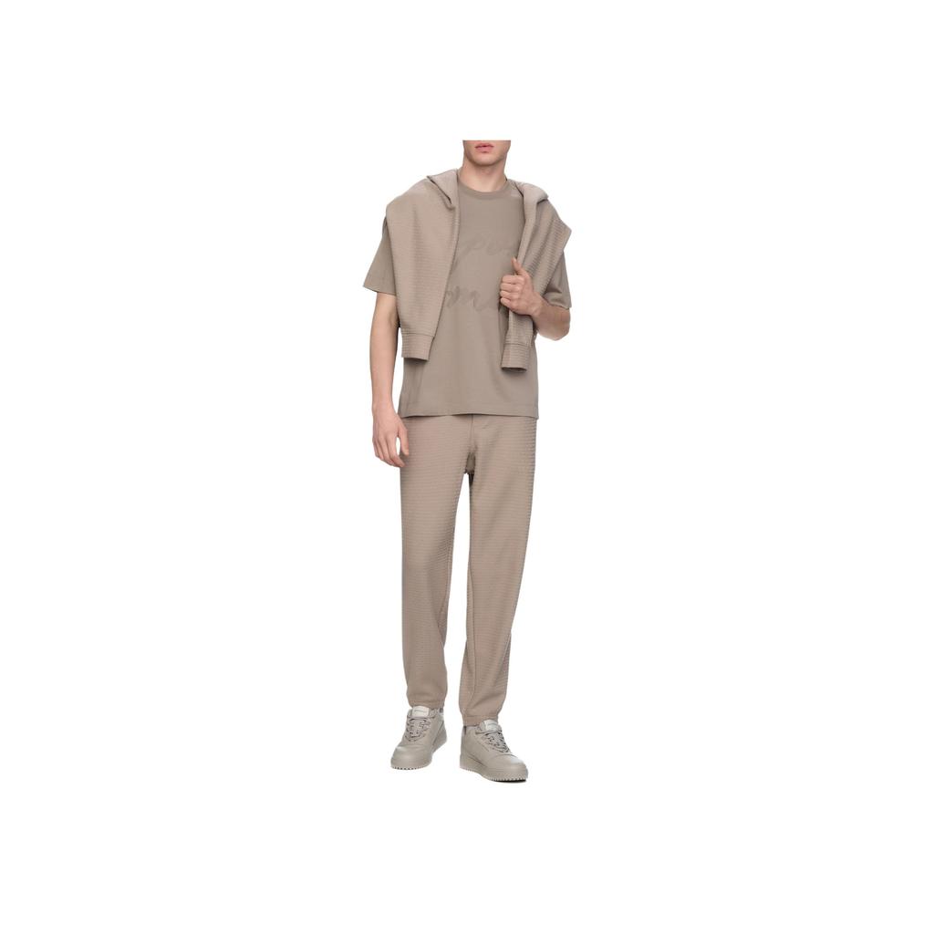 Emporio Armani Letter Print Crew Neck Short Sleeve T-Shirt Men tops Brown EM000943AF10762-F6065