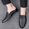 Slip on Half Shoes for Men High Quality Leather Casual Shoes Soft Italian Loafers Comfy Summer Fashion Moccasins Muller Shoes